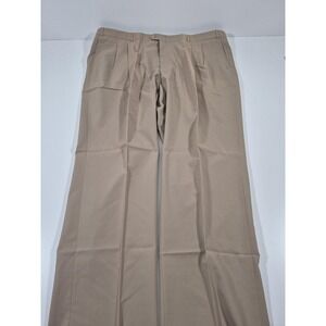 John Alexander Dress Pants Mens 50x36 Beige Pro-Spin Pleated Unhemmed NWT